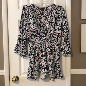 Necessary objects short floral romper